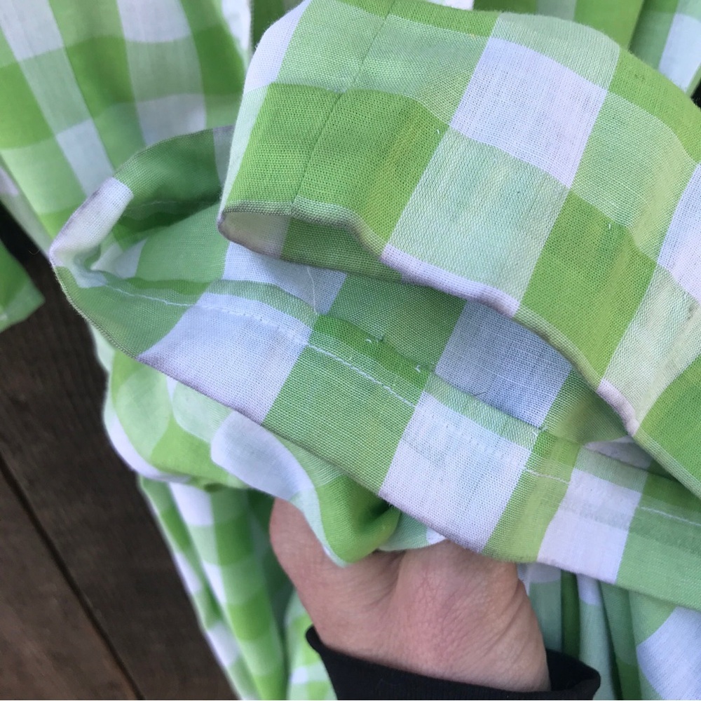 Vintage 1970s Handmade Gingham Prairie Cottagecore Maxi Dress Small-Medium - Picture 7 of 8
